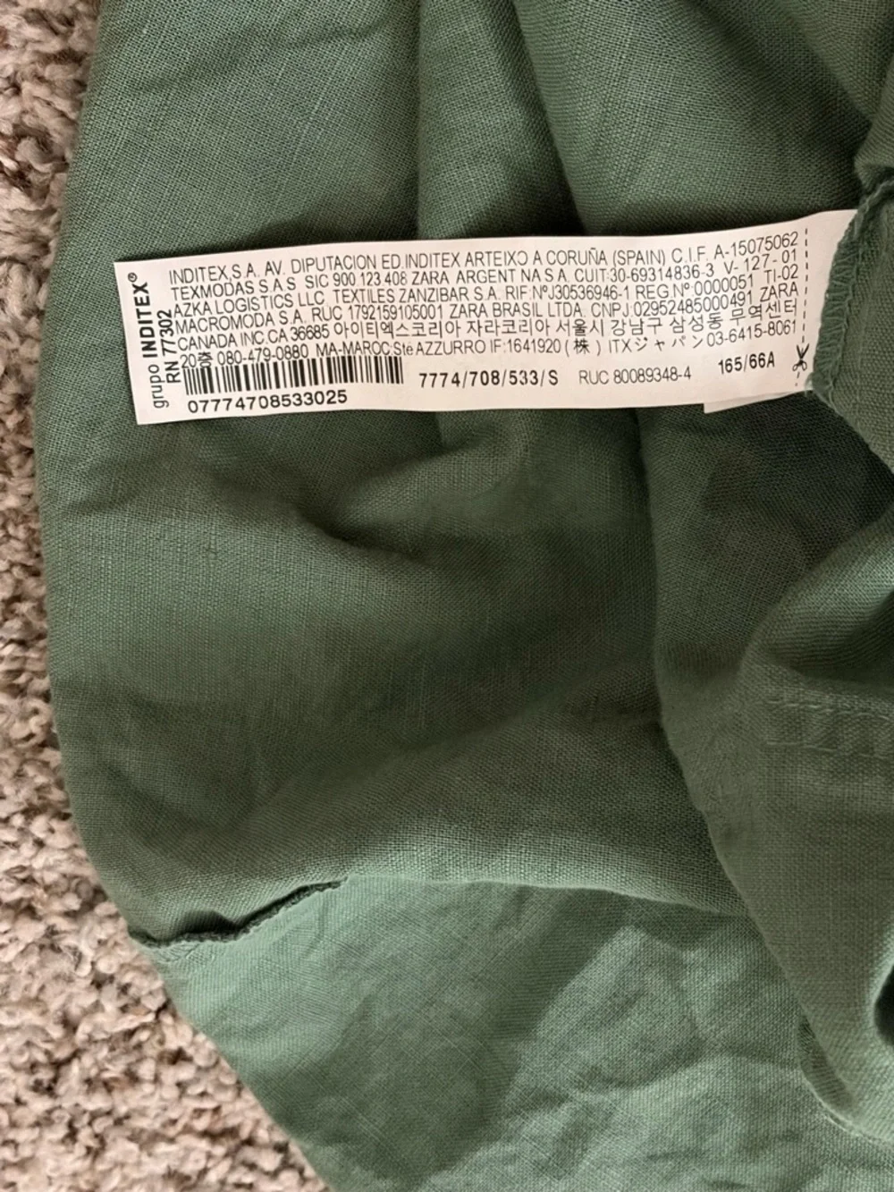 Zara Green High-Waist Linen Blend Skirt - Picture 5 of 5